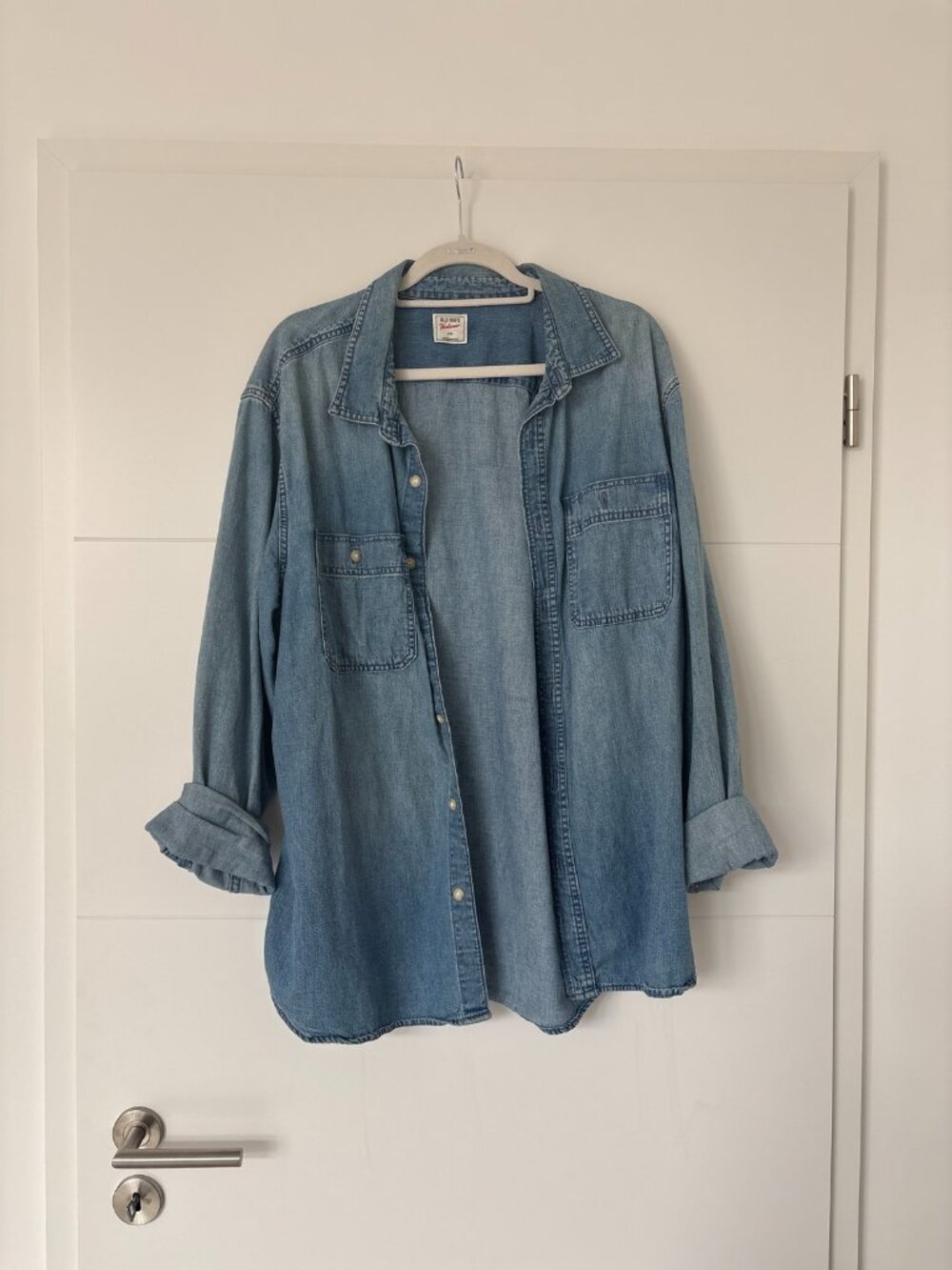 Old Navy Workwear Men's Denim Chambray Button-Down Shirt Light Blue XXL